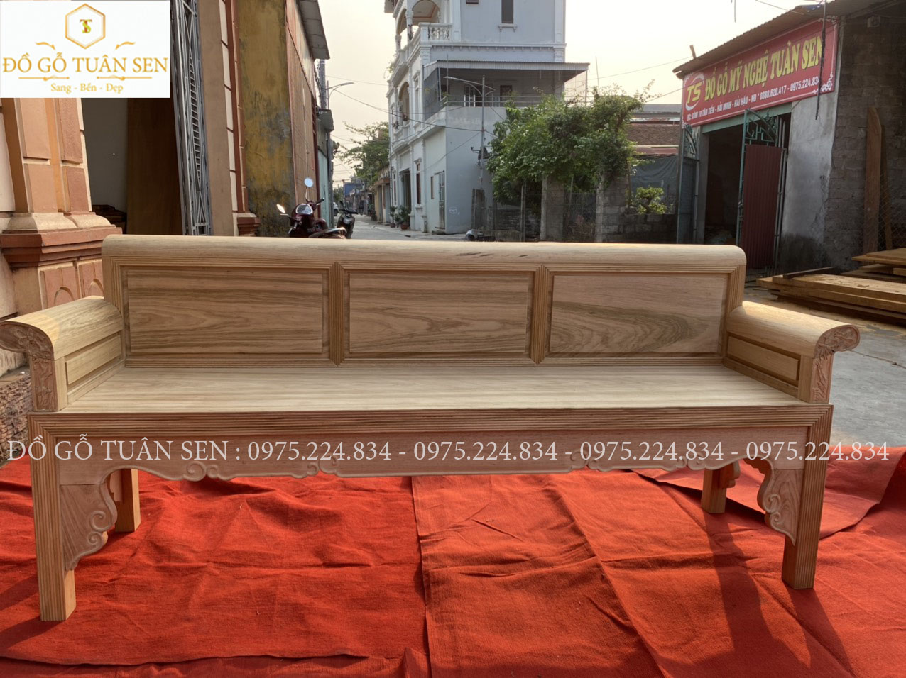 Hình ảnh bộ  trường kỷ trơn gỗ gụ T23